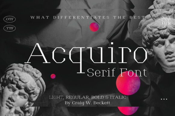 Acquiro Family: A Refined Serif Font for Editorial Design