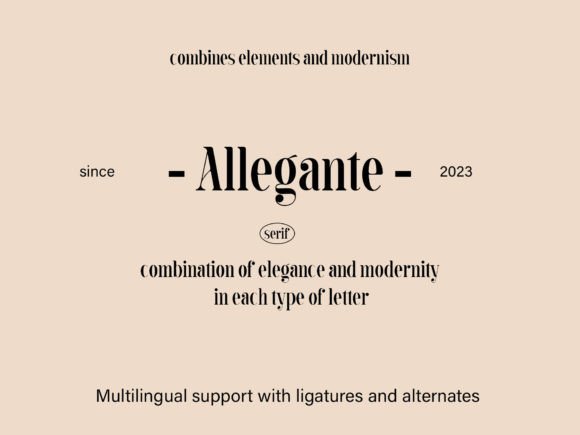 Allegante: A Premium Serif Font for Elegant Branding