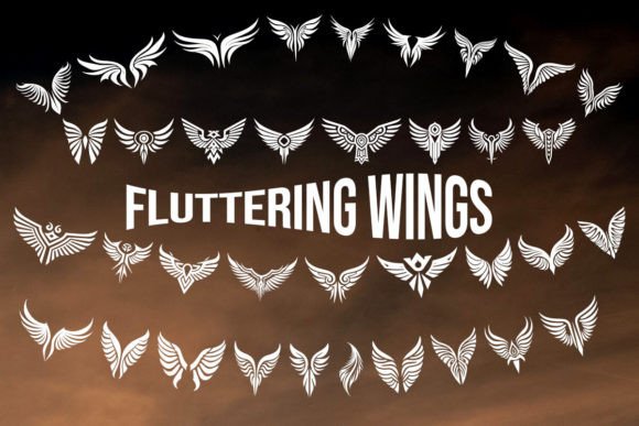 Fluttering Wings Font for Crafters